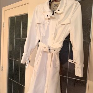 Burberry White Belted Trench Coat